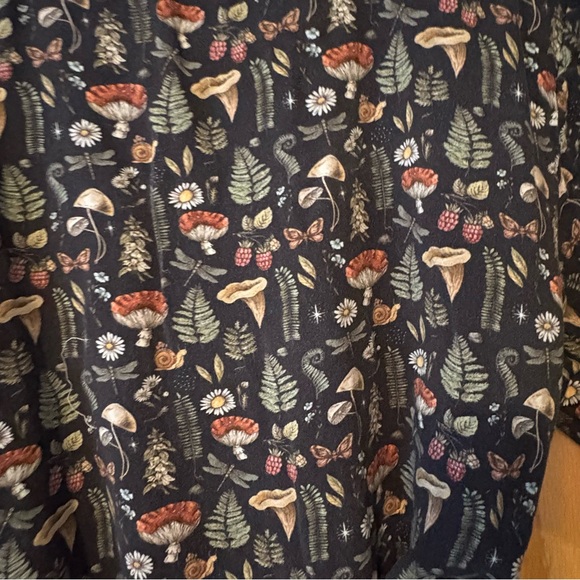 Disturbia Luthien Cottagecore Woodland Print Button-Down Midi Shirt Dress US 14 - Picture 7 of 7